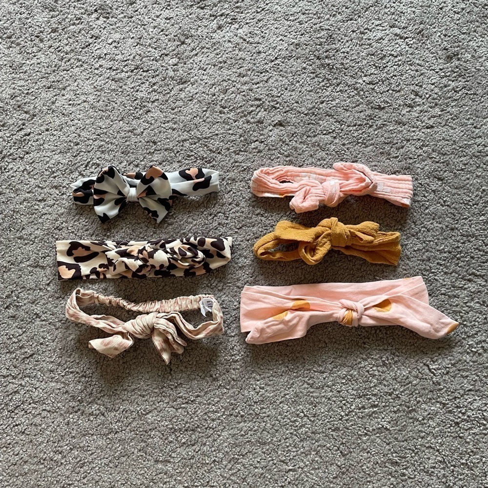 Set Of 6 Assorted Pattern Girls Infant Toddler Headbands